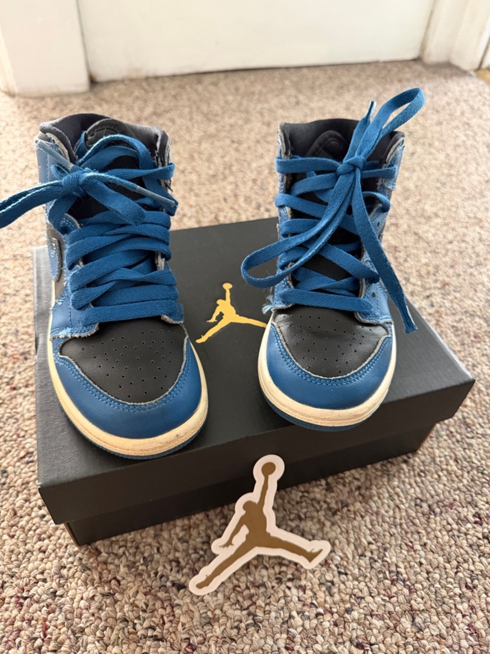 Jordan Kids' High-Top Sneakers in Blue and Black 13C